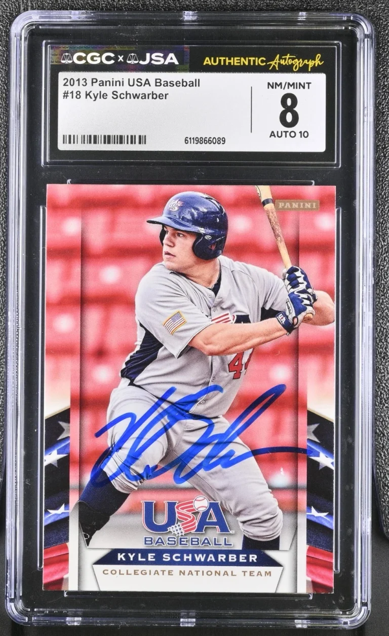 KYLE SCHWARBER SIGNED 2013 PANINI USA BASEBALL ROOKIE CARD #18 CGC 8 JSA 10 AUTO