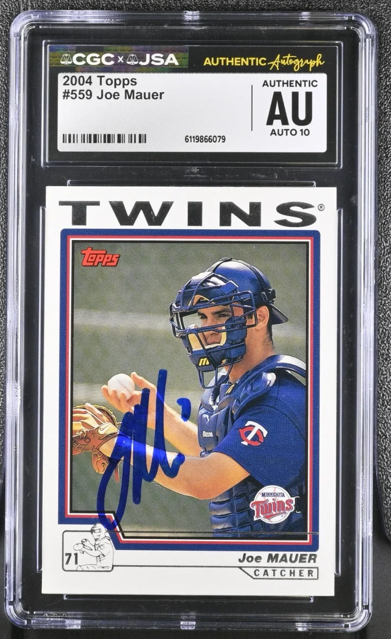 JOE MAUER SIGNED 2004 TOPPS ROOKIE CARD #559 CGC AU JSA 10 AUTO