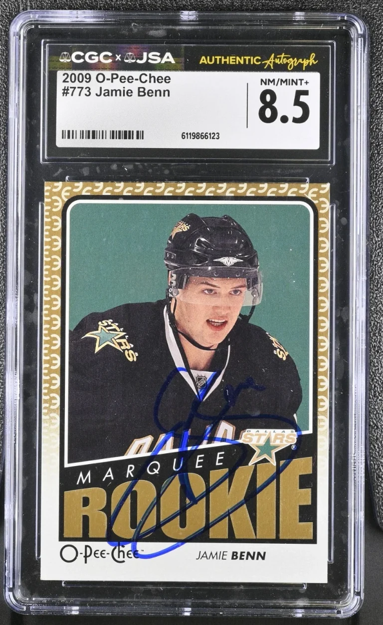 JAMIE BENN SIGNED 2009-10 O-PEE-CHEE ROOKIE CARD #773 CGC 8.5 JSA AUTO