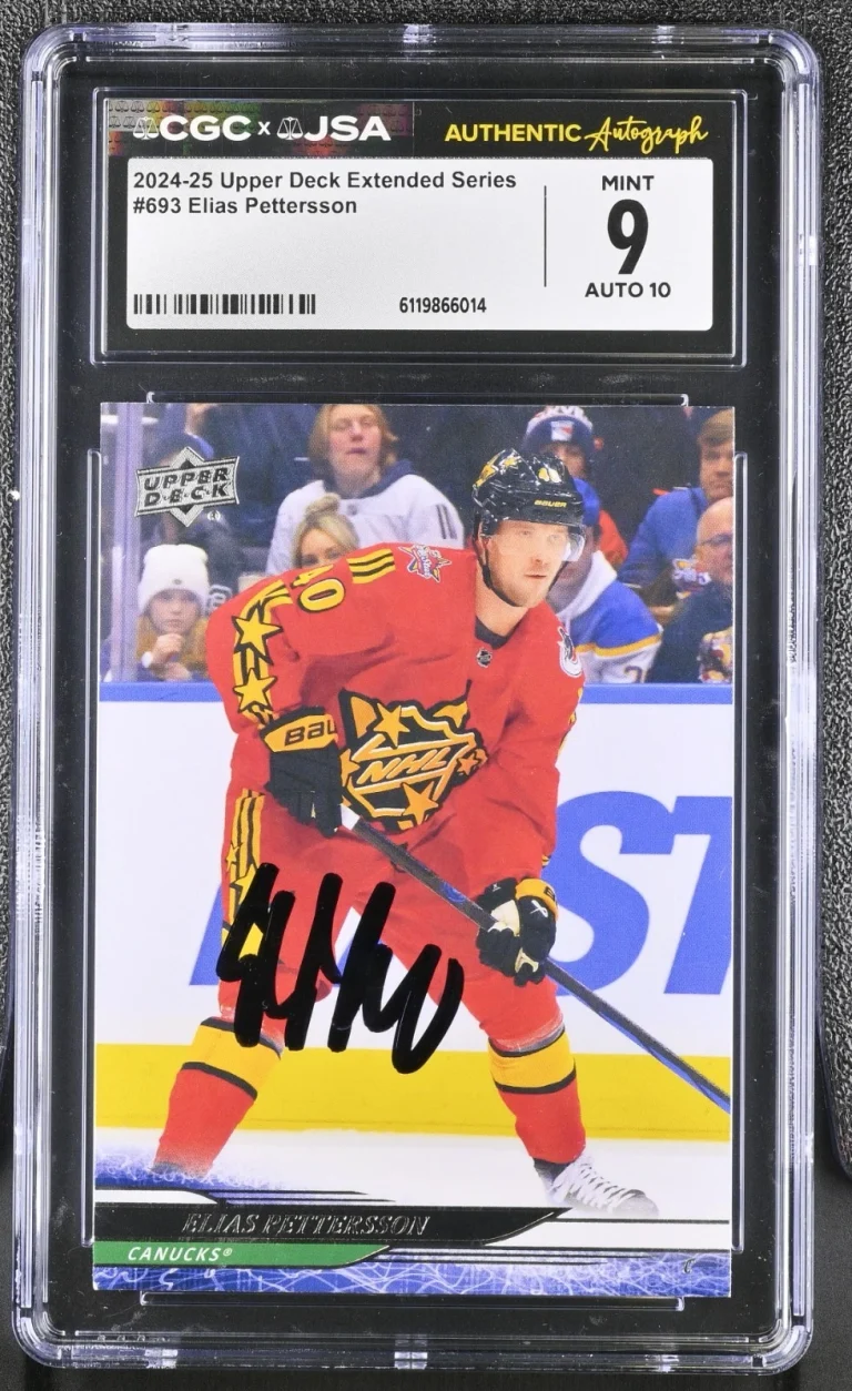 ELIAS PETTERSSON SIGNED 2024-25 UPPER DECK CARD #693 CGC 9 JSA 10 AUTO