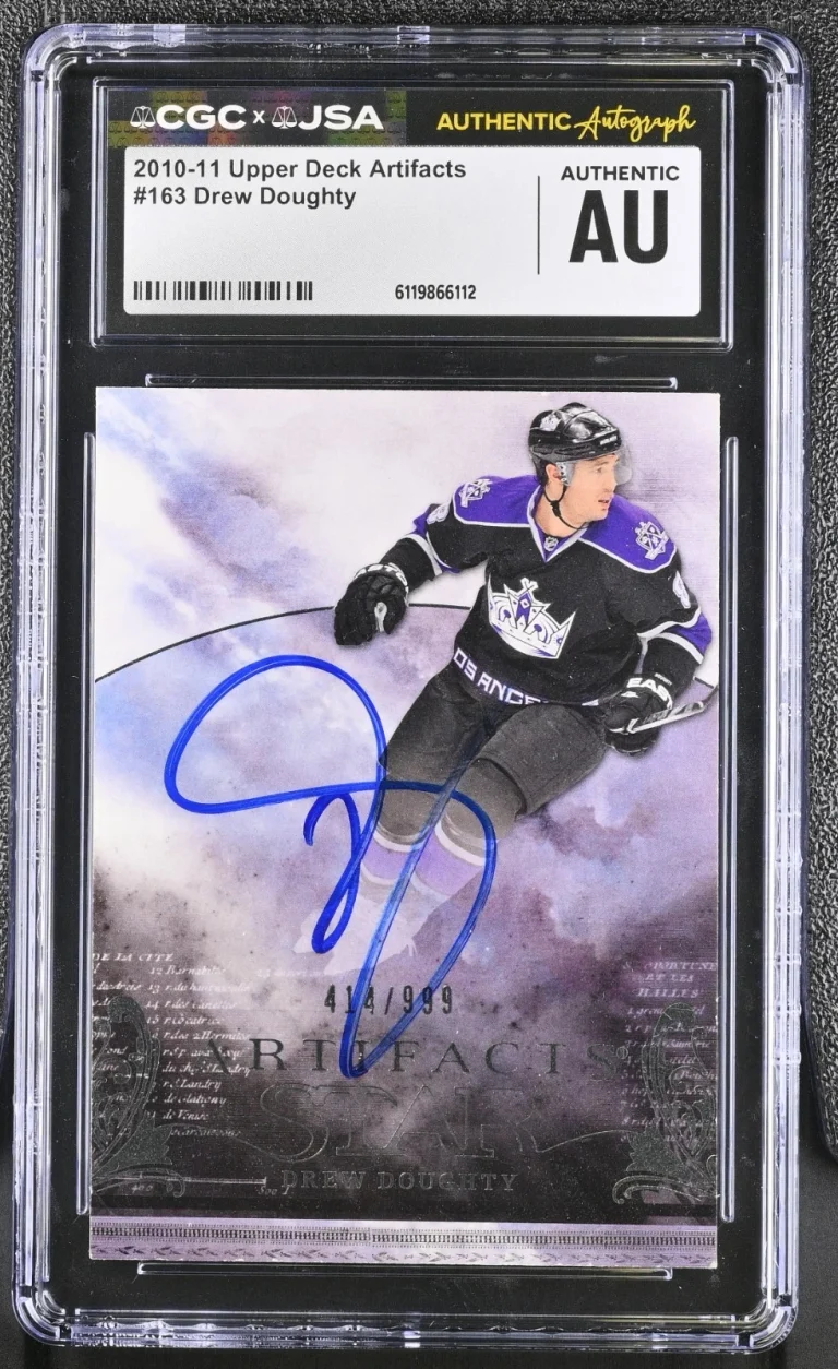 DREW DOUGHTY SIGNED 2010-11 UPPER DECK ARTIFACTS CARD #163 CGC AU JSA AUTO /999