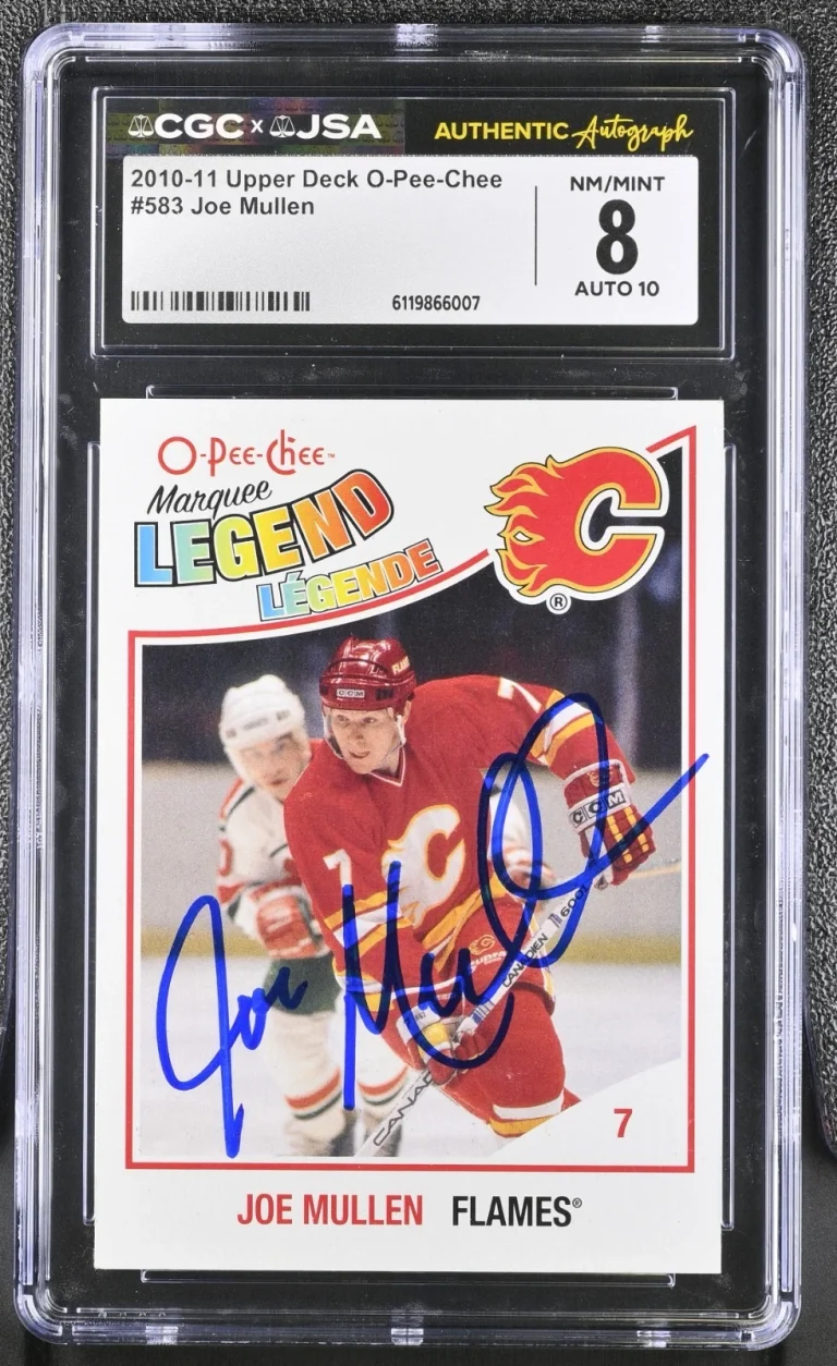 JOE MULLEN SIGNED 2010-11 UPPER DECK O-PEE-CHEE CARD #583 CGC 8 JSA 10 AUTO