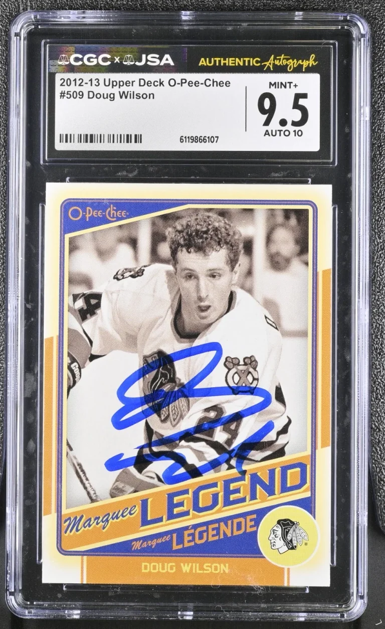 DOUG WILSON SIGNED 2012-13 UPPER DECK O-PEE-CHEE CARD 509 CGC 9.5 AU JSA 10 AUTO