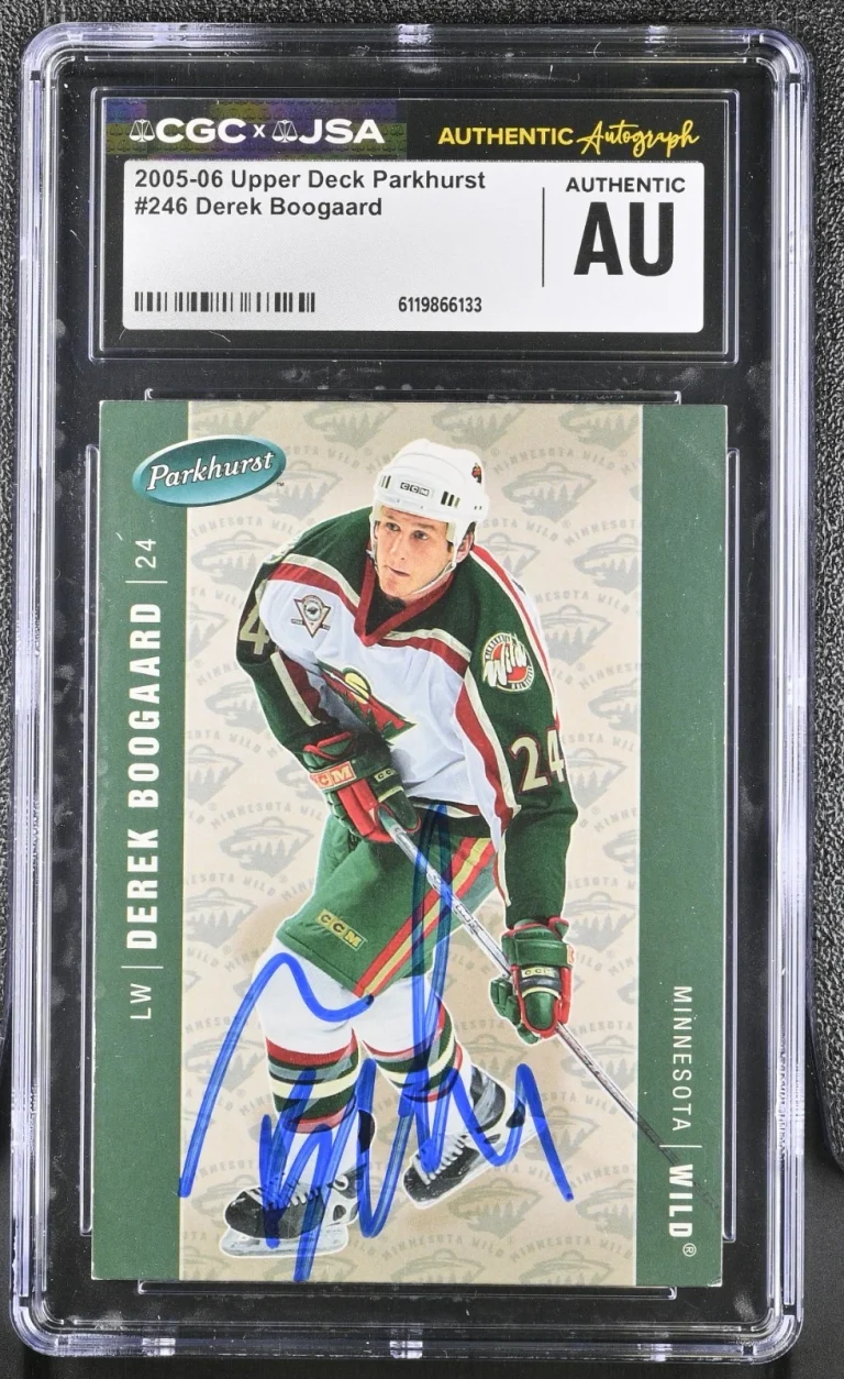 DEREK BOOGAARD SIGNED 2005-06 UD PARKHURST CARD #246 CGC AU JSA AUTO