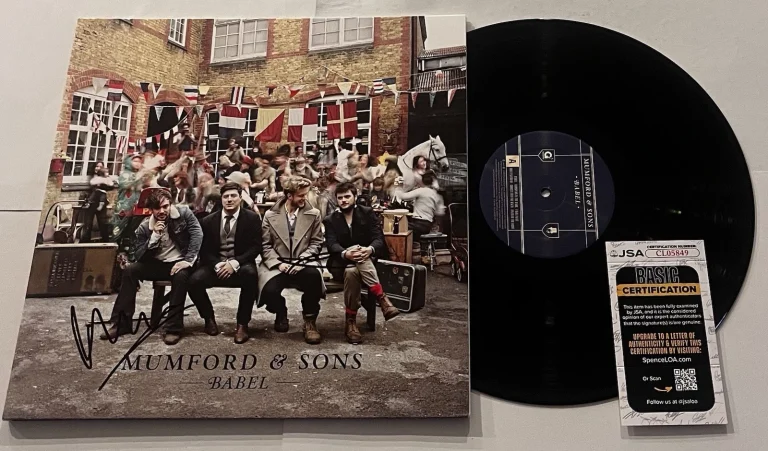 MUMFORD & SONS SIGNED BABEL LP VINYL RECORD ALBUM MARCUS TED DWANE JSA COA