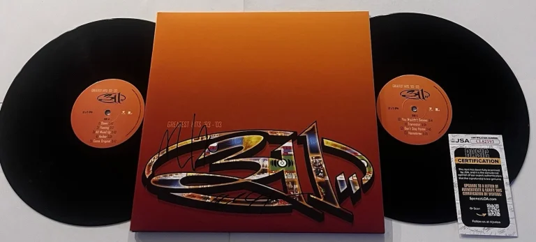 311 BAND SIGNED GREATEST HITS LP VINYL RECORD ALBUM NICK HEXUM CHAD SEXTON JSA