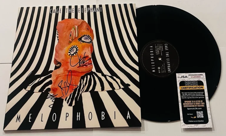 CAGE THE ELEPHANT BAND SIGNED MELOPHOBIA LP VINYL RECORD ALBUM MATT +3 JSA COA