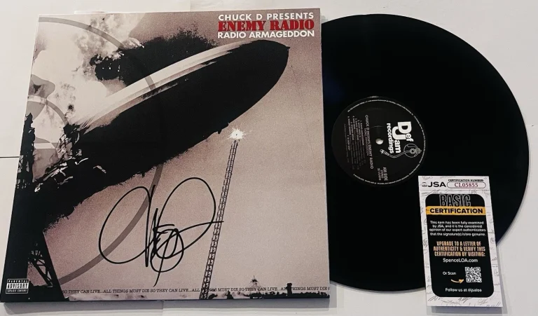 CHUCK D SIGNED ENEMY RADIO ARMAGEDDON LP VINYL RECORD ALBUM PUBLIC ENEMY JSA COA