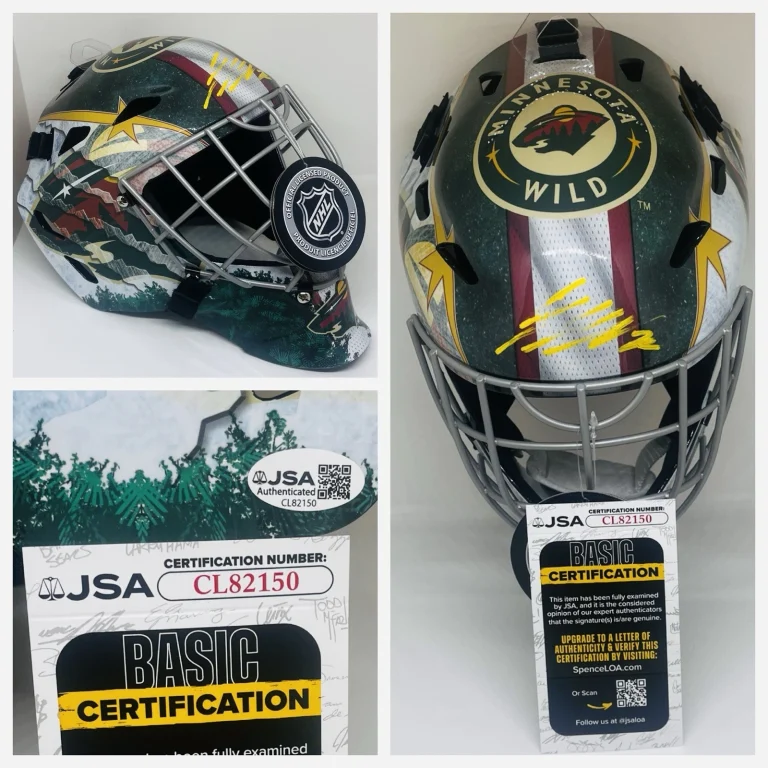 JESPER WALLSTEDT SIGNED MINNESOTA WILD FULL SIZE FS GOALIE HELMET MASK JSA COA