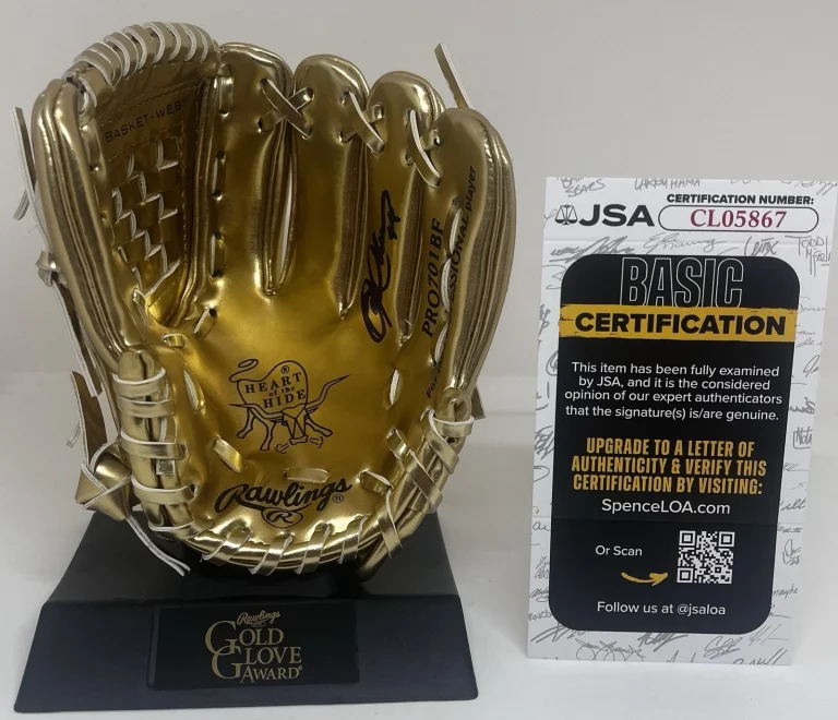 MIKE CAMERON SIGNED RAWLINGS GOLD GLOVE AWARD GLOVE SEATTLE MARINERS PADRES JSA