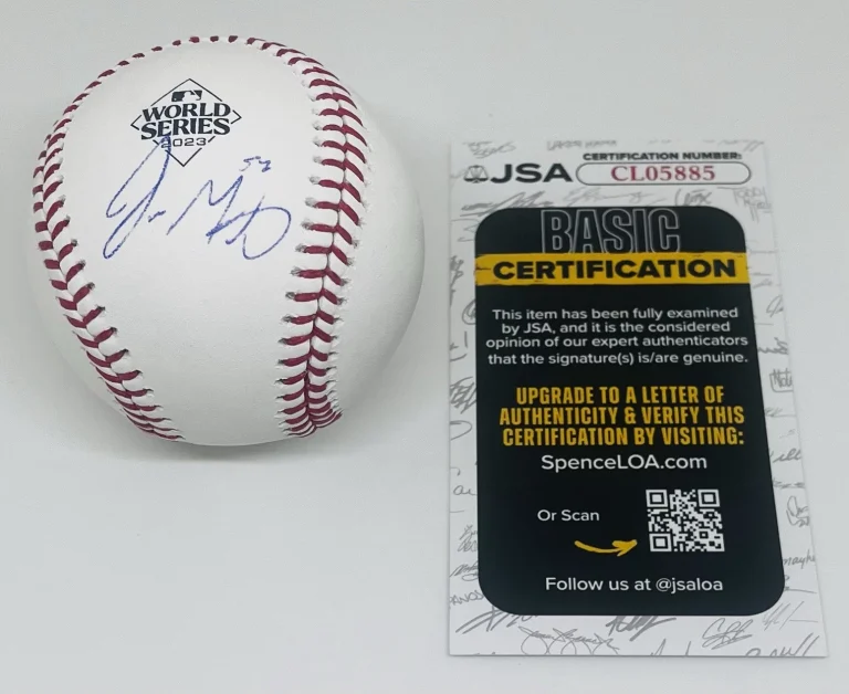 JORDAN MONTGOMERY SIGNED TEXAS RANGERS 2023 WORLD SERIES  MLB BASEBALL JSA COA