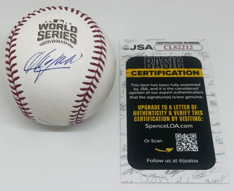 AROLDIS CHAPMAN SIGNED CHICAGO CUBS 2016 WORLD SERIES MLB BASEBALL JSA COA