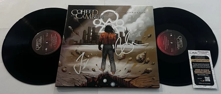 COHEED AND CAMBRIA SIGNED NO WORLD FOR LP VINYL RECORD ALBUM CLAUDIO SANCHEZ JSA