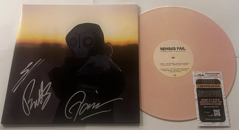 SENSES FAIL SIGNED IF THERE IS LIGHT LP VINYL RECORD ALBUM BUDDY NIELSEN JSA COA