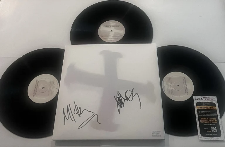 MY CHEMICAL ROMANCE SIGNED THE BLACK PARADE GHOSTS LP VINYL RECORD ALBUM JSA COA