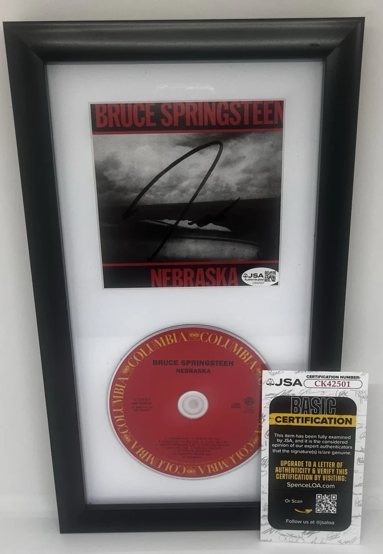 JEREMY ALLEN WHITE SIGNED BRUCE SPRINGSTEEN NEBRASKA FRAMED CD ALBUM JSA COA