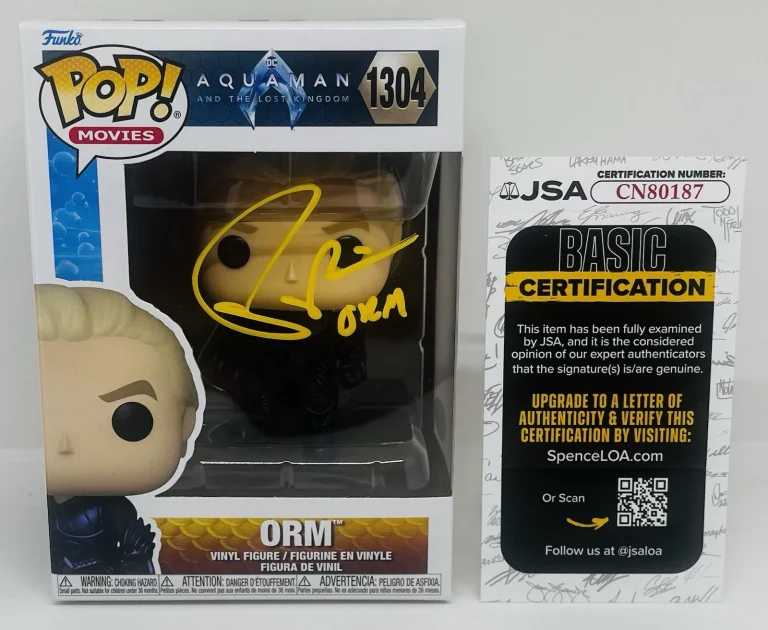 PATRICK WILSON SIGNED ORM POP FUNKO FIGURE AQUAMAN MOVIE JSA COA