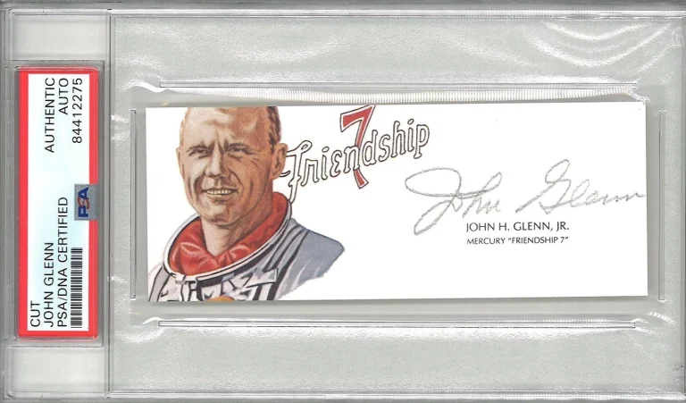 John Glenn Signed Cut Signature PSA/DNA Mercury 7 First American Orbit Earth