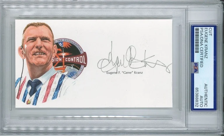 Gene Kranz Signed Cut Signature PSA/DNA Apollo 11 Flight Director NASA