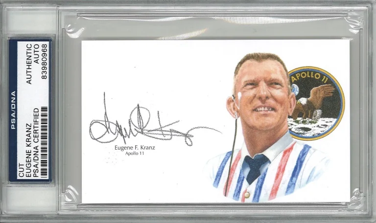 Gene Kranz Signed Cut Signature PSA/DNA Apollo 11 Flight Director NASA 2