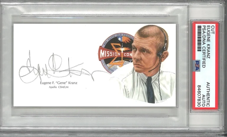 Gene Kranz Signed Cut Signature PSA/DNA Apollo 13 Flight Director NASA