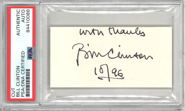 Bill Clinton Signed Cut Signature PSA/DNA Encapsulated President Autograph #086