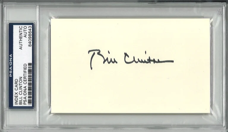 Bill Clinton Signed Index Card PSA/DNA Encapsulated President Autograph