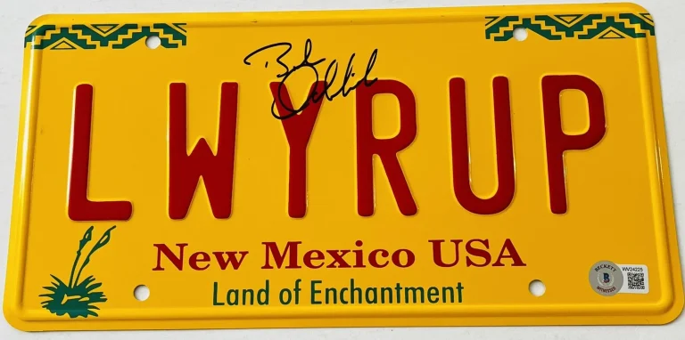 BOB ODENKIRK SIGNED BETTER CALL SAUL GOODMAN LICENSE PLATE BREAKING BAD BAS COA