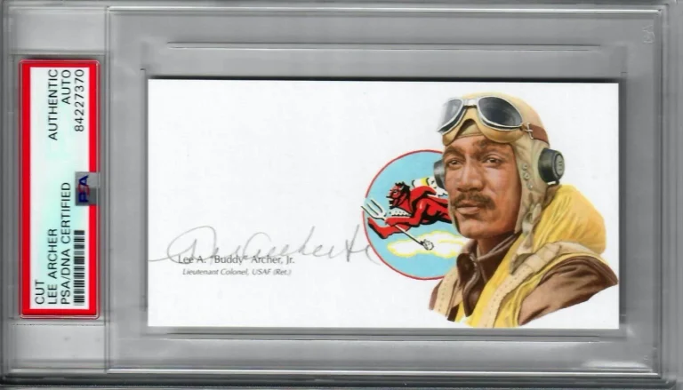 Lee Archer Jr Signed Cut Signature PSA/DNA Tuskegee Airmen Red Tails GOE USAF