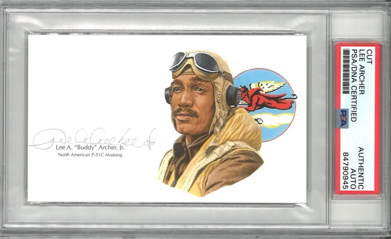 Lee Archer Jr Signed Cut Signature PSA/DNA Tuskegee Airmen Red Tails GOE P-51C 2