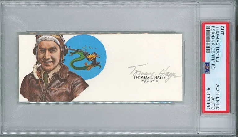 Thomas Hayes Signed Cut Signature PSA/DNA P-51 Mustang Ace GOE