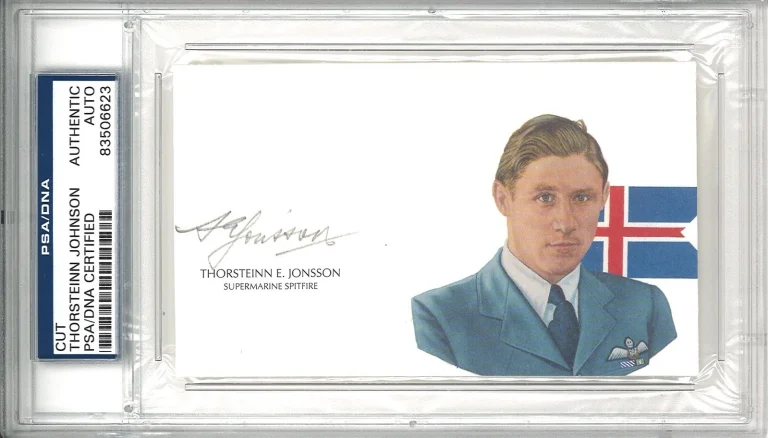 Thorsteinn Jonsson Signed Cut Signature PSA/DNA Spitfire Ace GOE