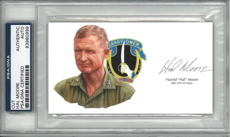 Hal Moore Signed Cut Signature PSA/DNA We Were Soldiers GOE