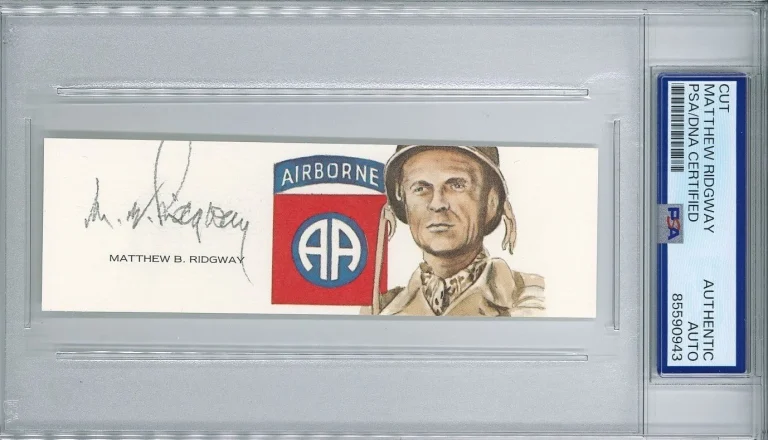 Matthew Ridgway Signed Cut Signature PSA/DNA Korean War GOE