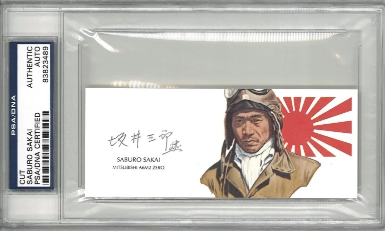 Saburo Sakai Signed Cut Signature PSA/DNA Zero Ace GOE