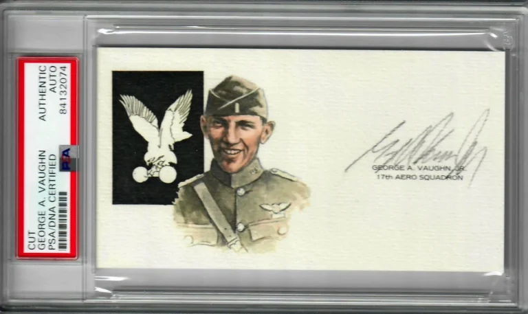 George Vaughn Signed Cut Signature PSA/DNA WWI Ace GOE