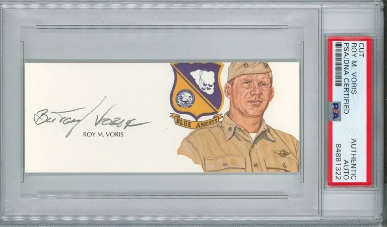 Roy Butch Voris Signed Cut Signature PSA/DNA Blue Angels GOE
