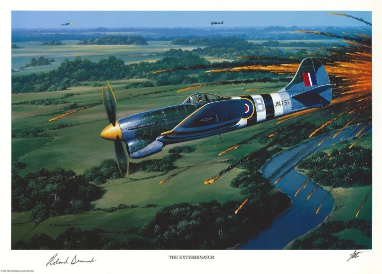 Roland Beamont Signed The Exterminator Print Stan Stokes RAF Ace AIV