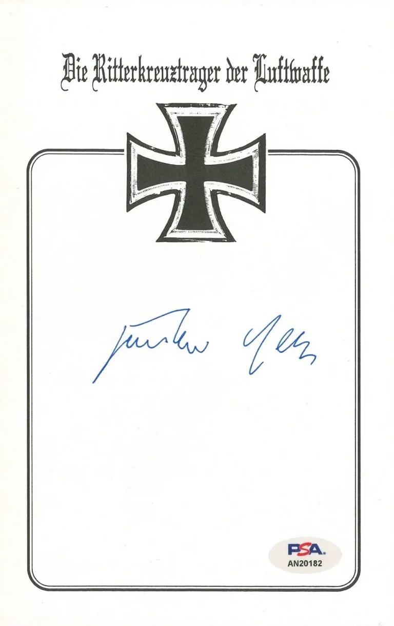 Gunther Rall Signed Knight's Cross Recipients Bookplate PSA DNA WWII Ace