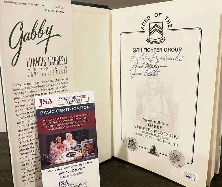 Gabby Gabreski Signed A Fighter's Life Book JSA COA Mahurin Carter