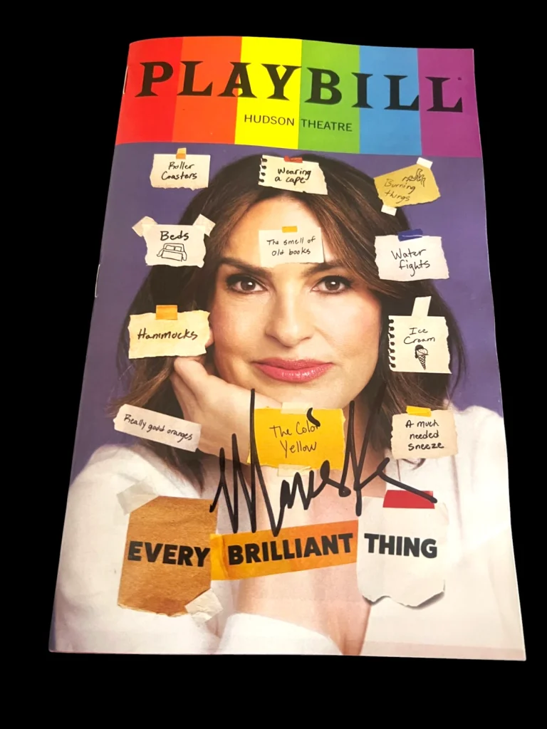 MARISKA HARGITAY SIGNED AUTOGRAPH EVERY BRILLIANT THING PLAYBILL SVU LAW ORDER