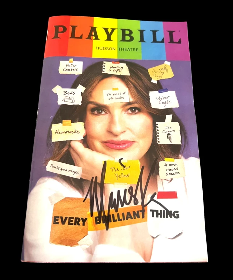 MARISKA HARGITAY SIGNED AUTOGRAPH EVERY BRILLIANT THING PLAYBILL SVU LAW ORDER