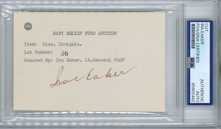 Ira Eaker Signed Cut Signature PSA DNA 85802482 WWII 8th Air Force General