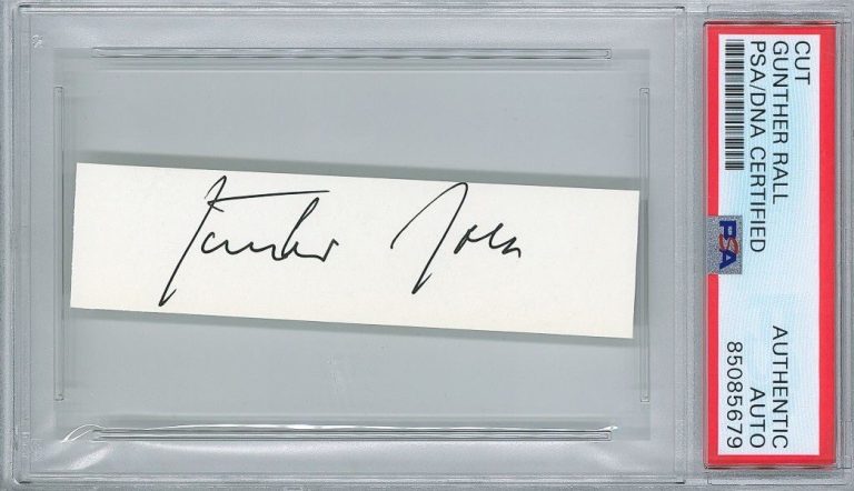 Gunther Rall Signed Cut Signature WWII German Ace PSA DNA Auto