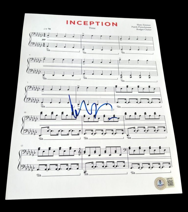 HANS ZIMMER SIGNED AUTOGRAPH SHEET MUSIC INTERSTELLAR BECKETT BAS AUTO COA D