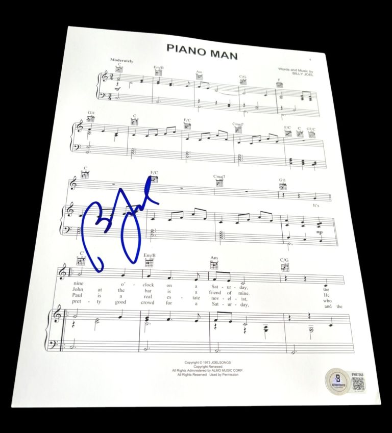 BILLY JOEL SIGNED AUTOGRAPH SHEET MUSIC PIANO MAN MSG BECKETT BAS COA AUTO D