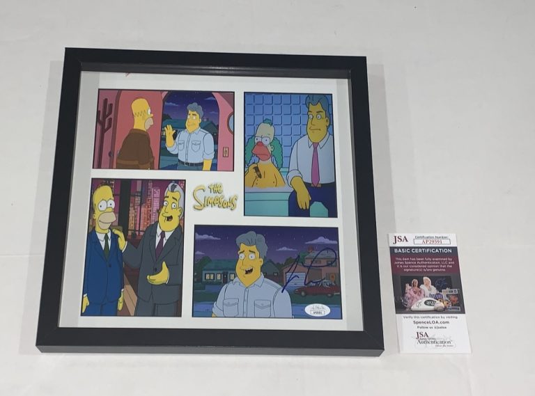 JAY LENO SIGNED FRAMED THE SIMPSONS PHOTO COLLAGE AUTOGRAPHED JSA COA