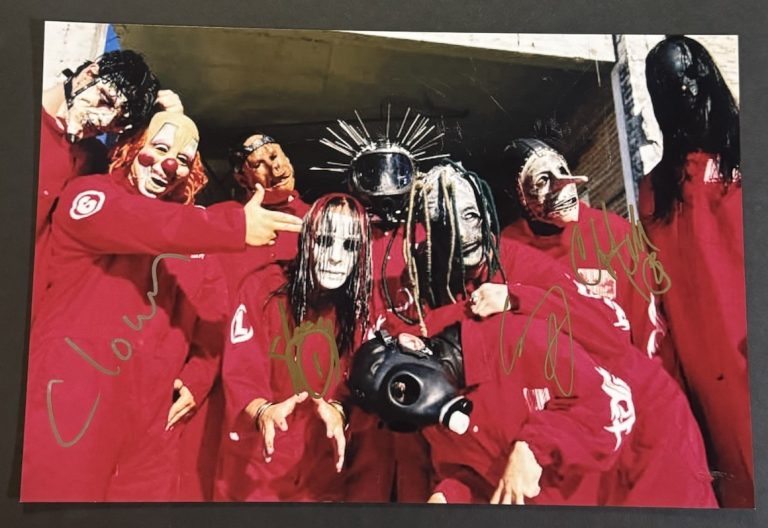 SLIPKNOT BAND SIGNED 12x18 PHOTO AUTOGRAPHED JOEY JORDISON RARE 4 MEMBERS COA