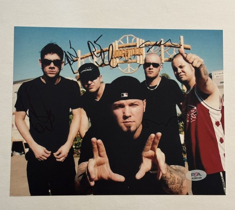 LIMP BIZKIT FULL BAND SIGNED 8x10 PHOTO AUTOGRAPHED FRED DURST +4 PSA COA