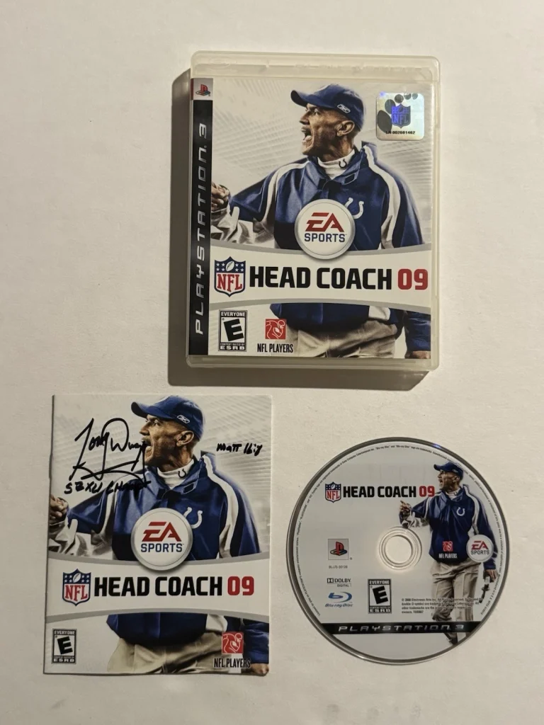 TONY DUNGY SIGNED Sony Playstation PS3, NFL Head Coach 09 Game RARE COA